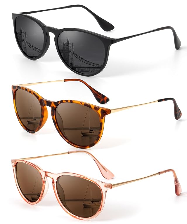 KALIYADI Sunglasses Womens Polarized Womens-Sunglasses Trendy Sun Glasses with UV400 Retro Style for Party Beach Shopping