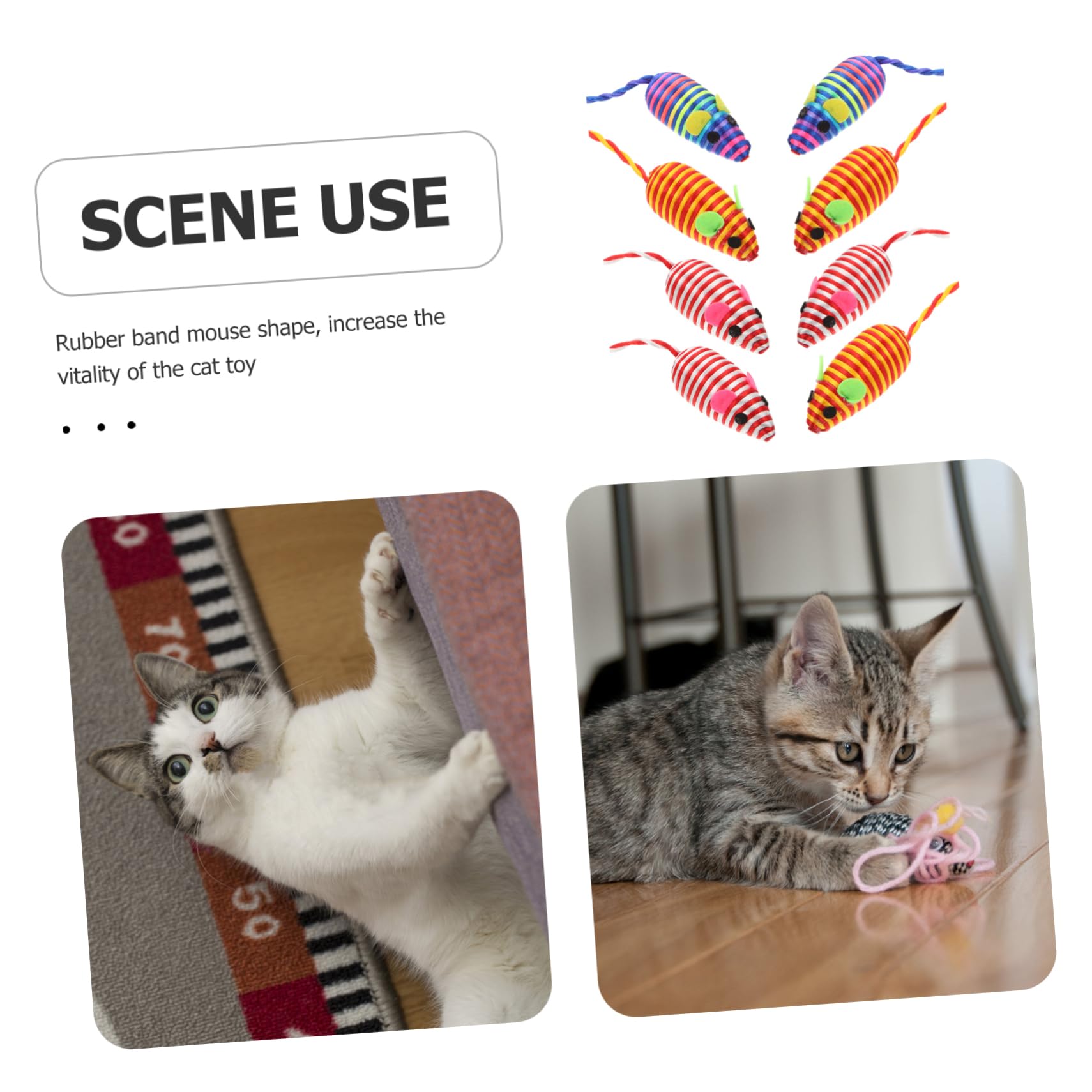 Milisten 40piezas Juguete Interactivo para Gatos De Ratones De Tejidos Juguetes De Caza para Estimulación y Diversión Gatos Domésticos