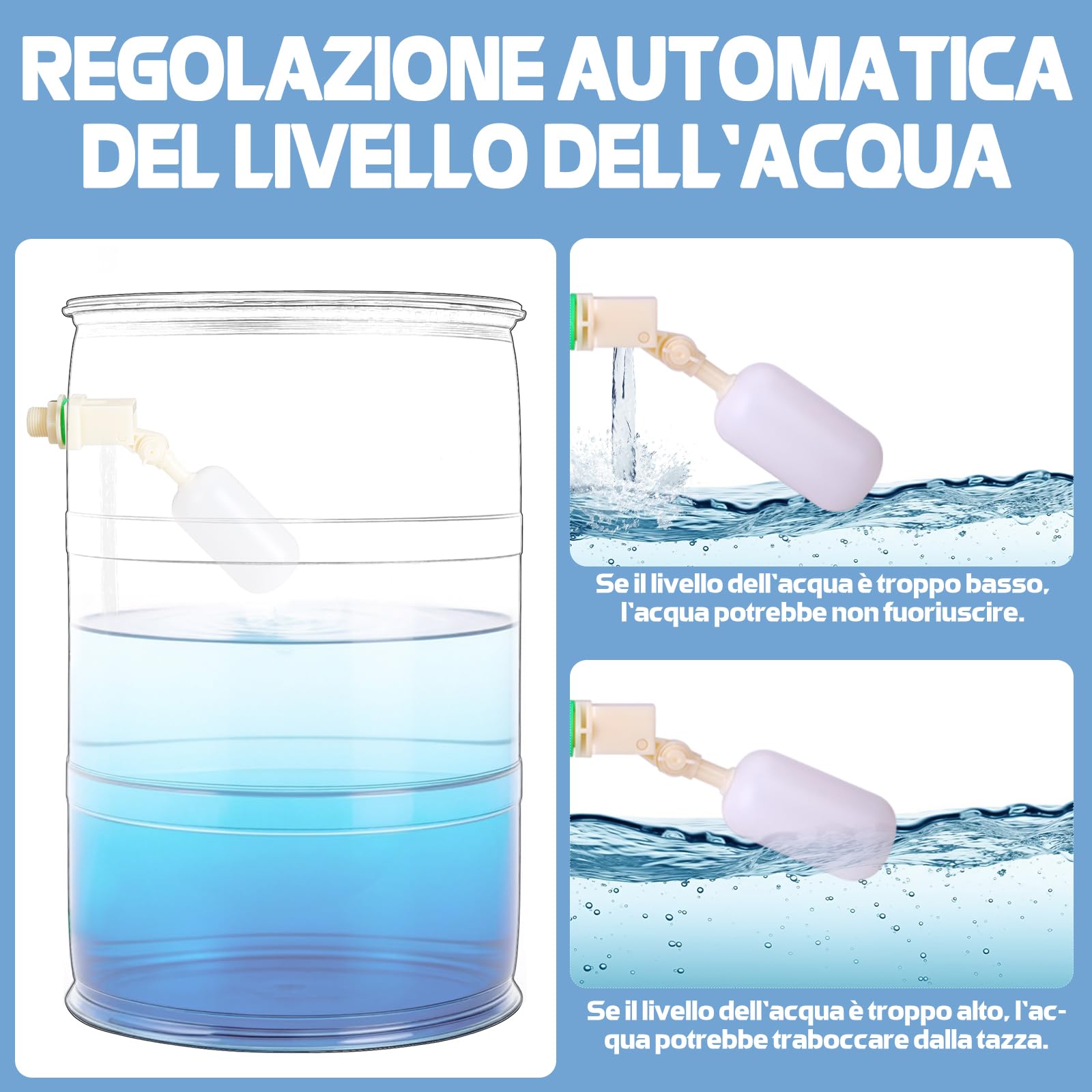 Bicchiere Automatico per Pollo, Tazza per Abbeveratoio per Polli, in PVC, con Tubo in PVC, Regolatore di Pressione per Pollame