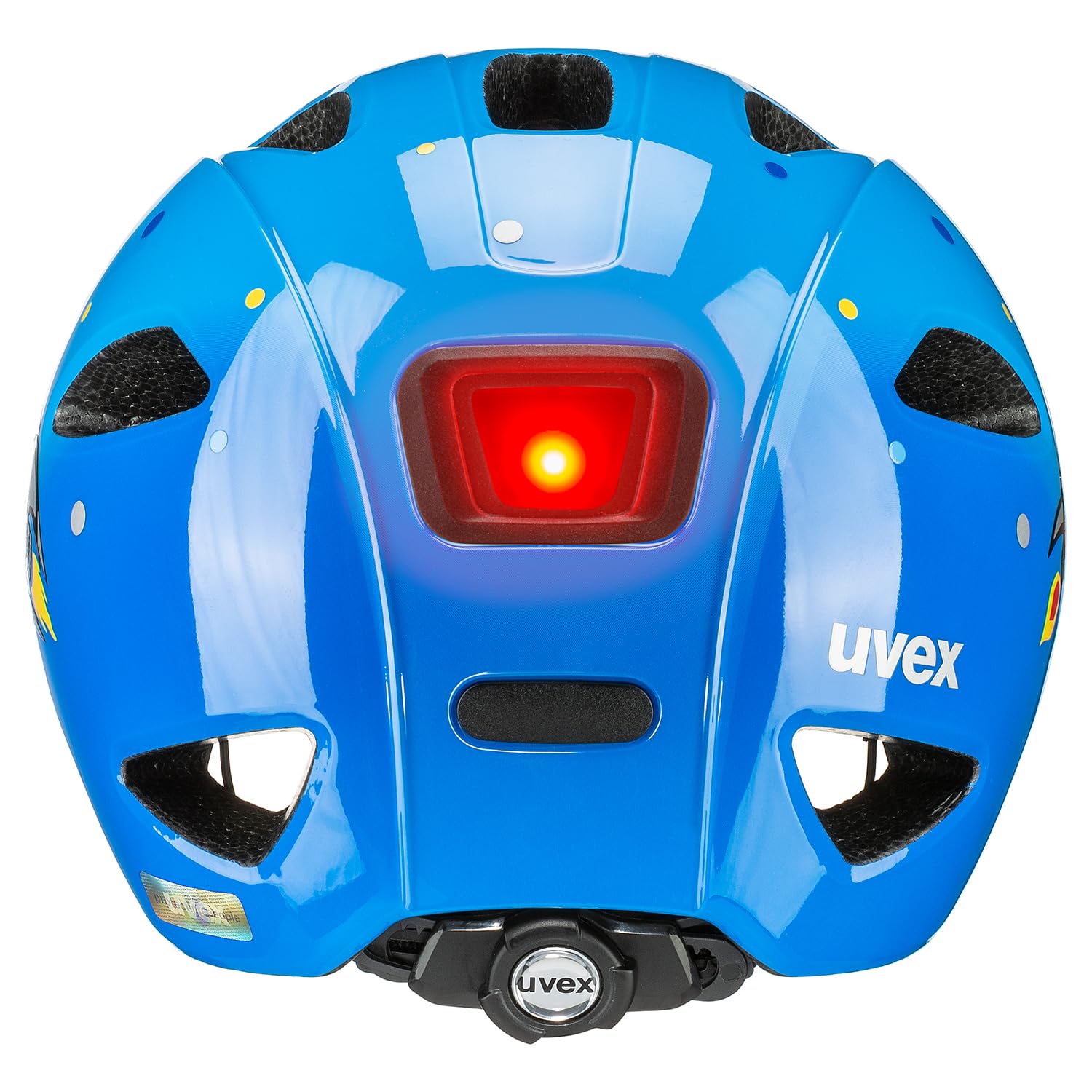 uvex oyo style - lekki kask rowerowy dla dzieci - indywidualna regulacja wielkości - możliwość zainstalowania światła LED - blue rocket - 50-54 cm