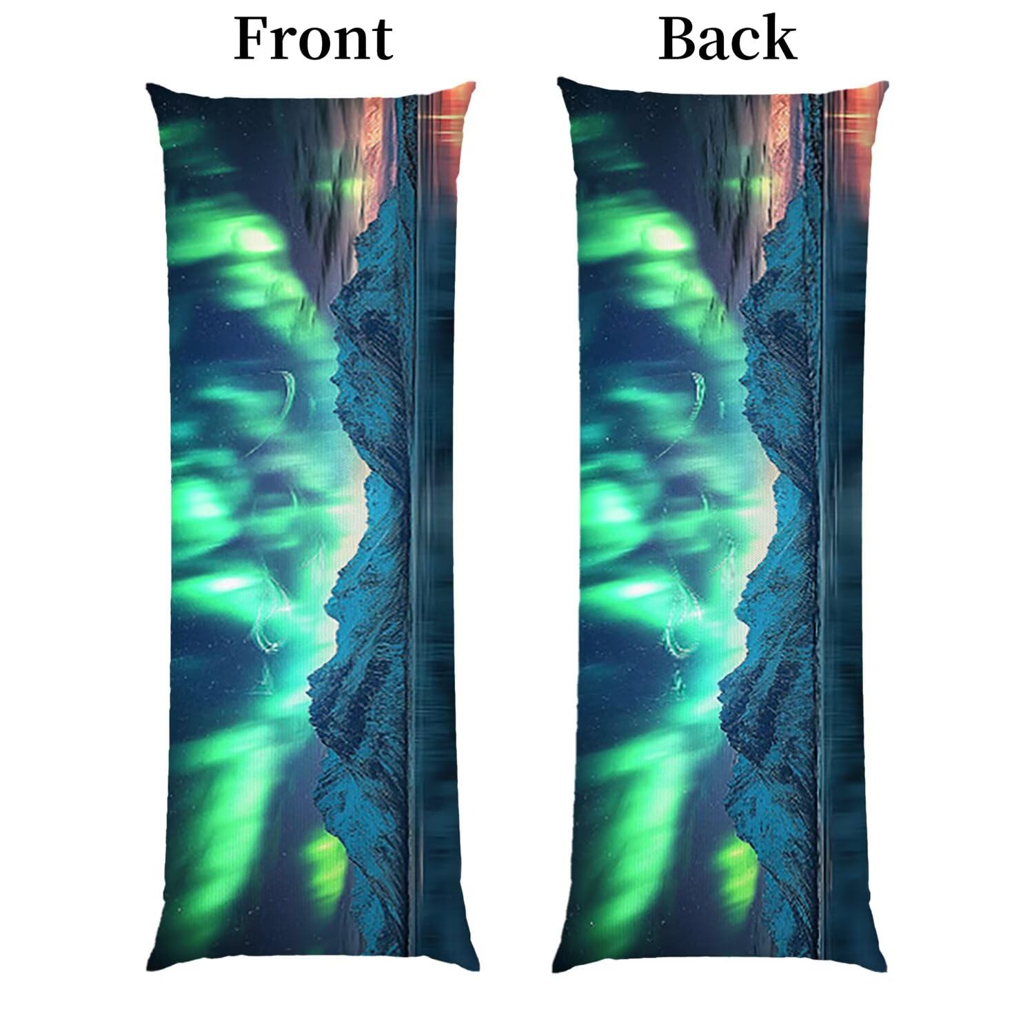 Kissenbezug 160 x 50 Seitenschläferkissen Bezug Nordlicht Schlafkissen Samt Seitenschläfer Kopfkissenbezug Schwangerschaftskissen Nackenkissen Pregnancy Pillow, für Bett Deko Wohnzimmer Geschenk x-27