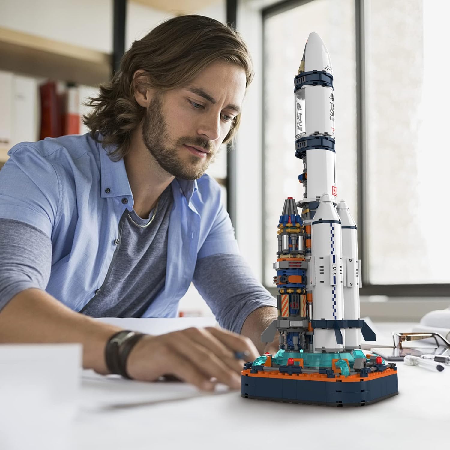 JMBricklayer Space Rocket Building Sets for Adults 70110, Spaceship Exploration Space Toys, Space Shuttle Rocket Ship Collectible Display Model Set, Gifts for Adults - Image 6