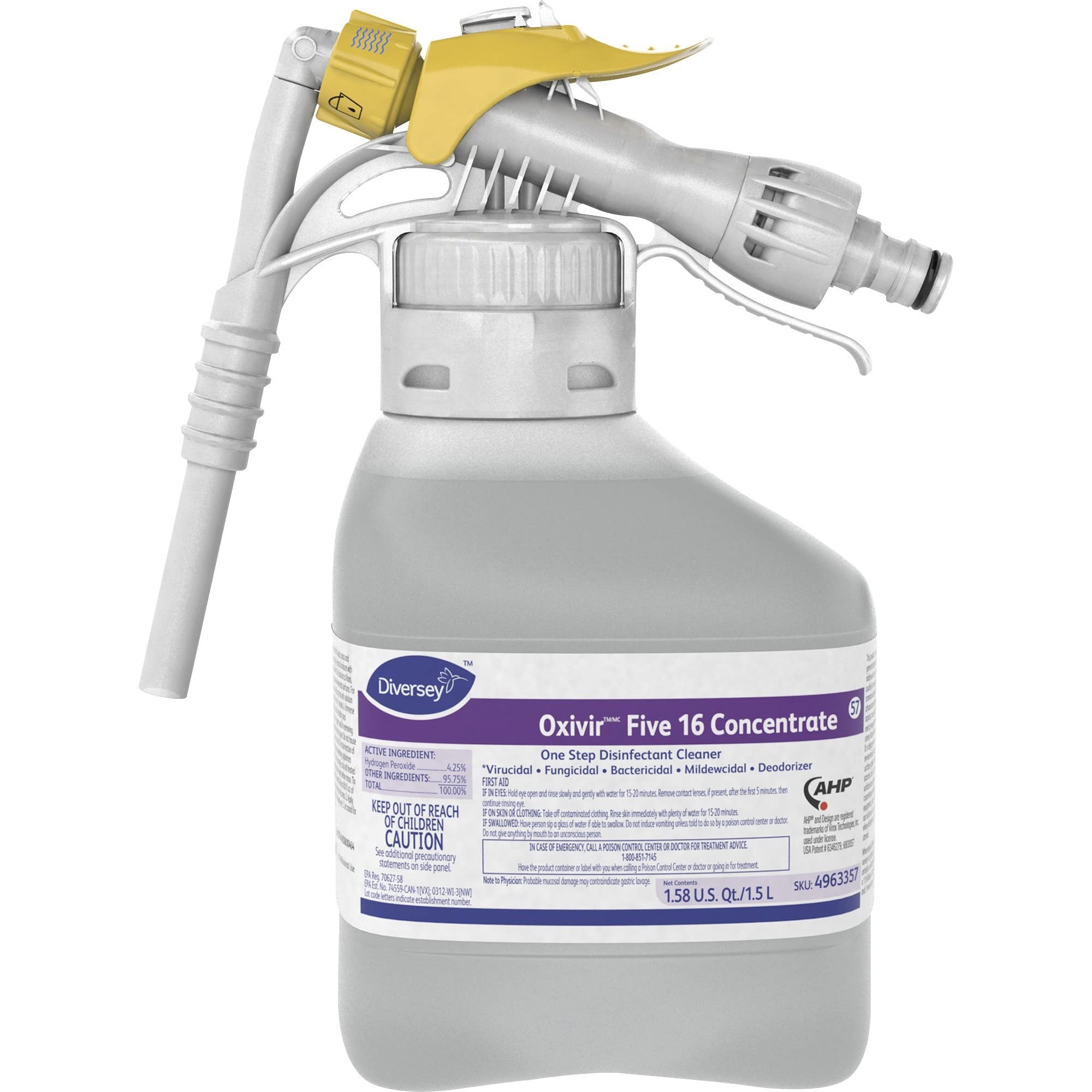 Amazon.com: Diversey 4963357 Cleaner and Disinfectant, PK2, 1.5L