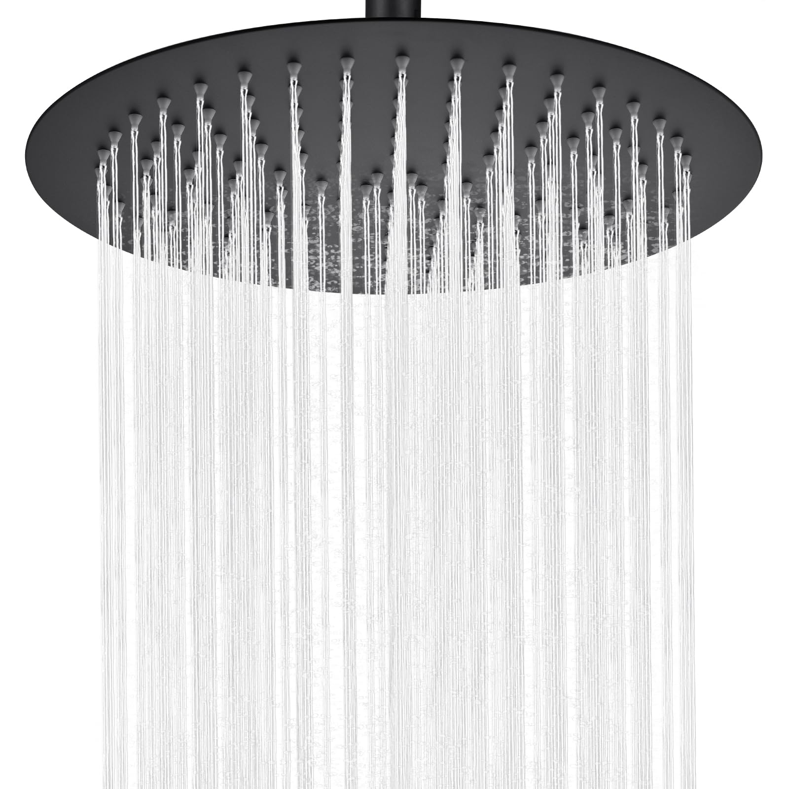 Auralum Regendusche Duschkopf 10 Zoll, Runder Regenduschkopf ⌀25 cm aus Edelstahl, 360° Verstellbare Kopfbrause Groß mit Selbstreinigenden Düsen, Schwarz
