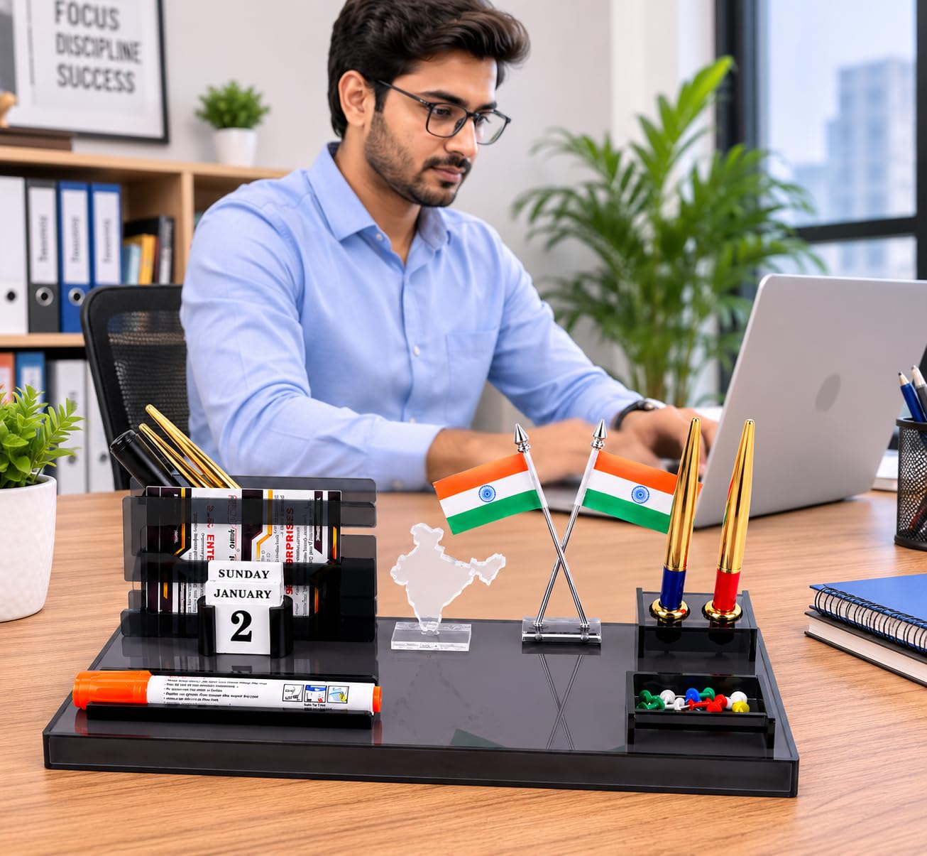 panku Acrylic Pen,Pencil Holder Stand For Office And Study Table,(Pack of 1-Smoke Black) 2