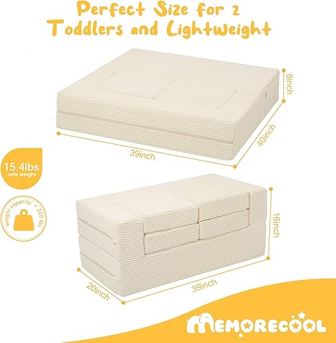 Miniatura 2 de MeMoreCool Sofá Modular para Niños, Sofá de Juego de Pana para Niños Pequeños para Dormitorio, Muebles de Sala de Juegos, Sofá Cama de Espuma