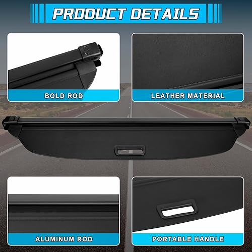 Miniatura 6 de Cubierta de carga retráctil compatible con Audi Q5 SQ5 2018 2019 2020 2021 2022 2023, cubierta organizadora de maletero de automóvil, cubierta