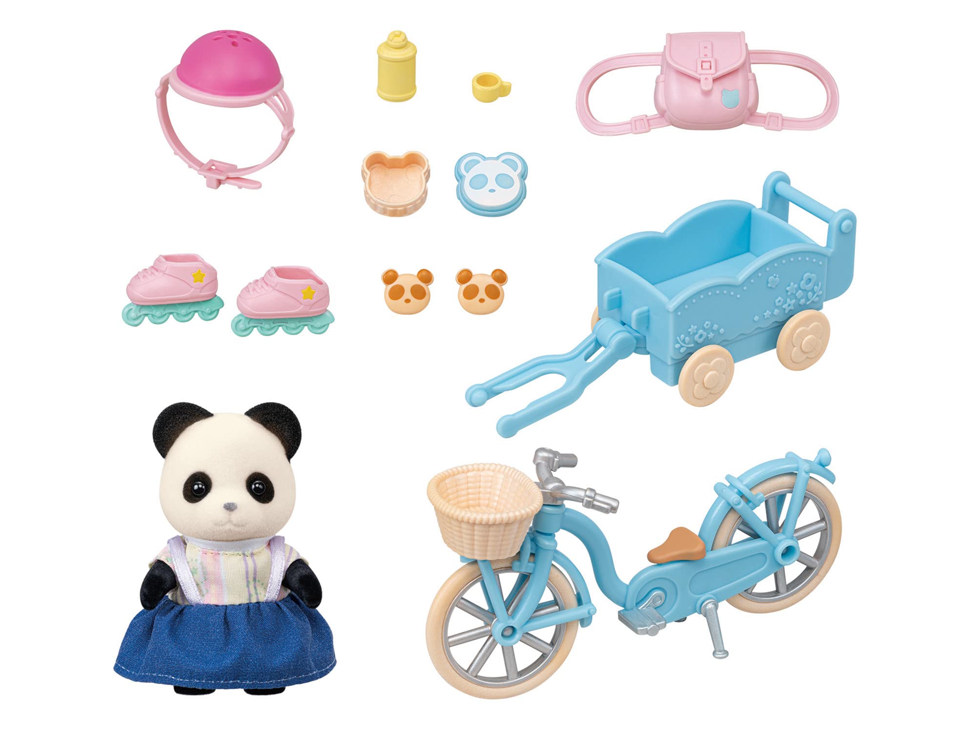 Pookie Panda - Juego de ciclismo y patinaje para niña, juego de casa de muñecas con figura y accesorios 3