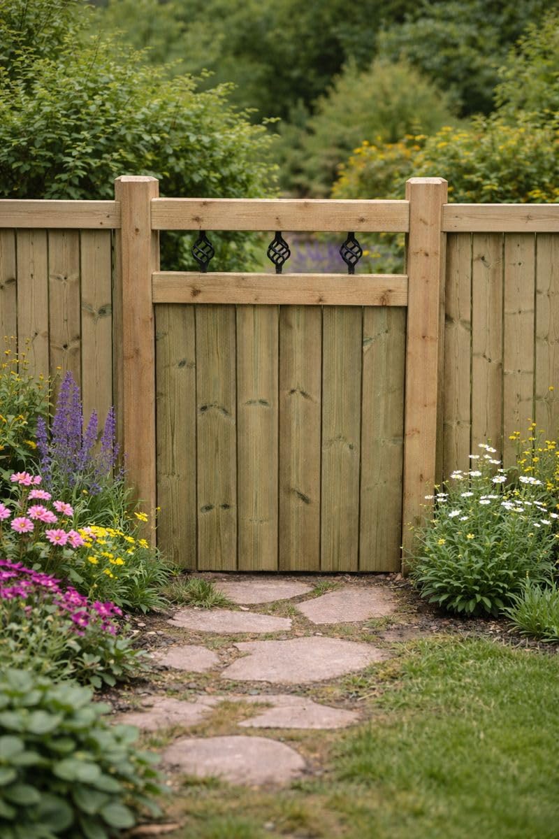 Wooden Garden Gate Pedestrian 3 ft 90cm (90 cms High x 120 cms Wide x 5 cms Deep)