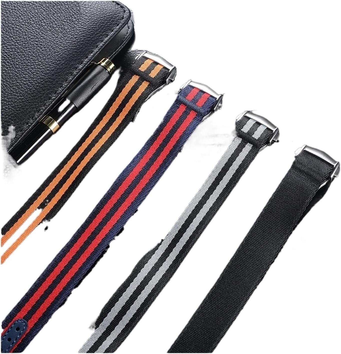 1PCS Soft Nylon Watch 20mm 22mm Seat Belt Fabric Folding Buckle Band