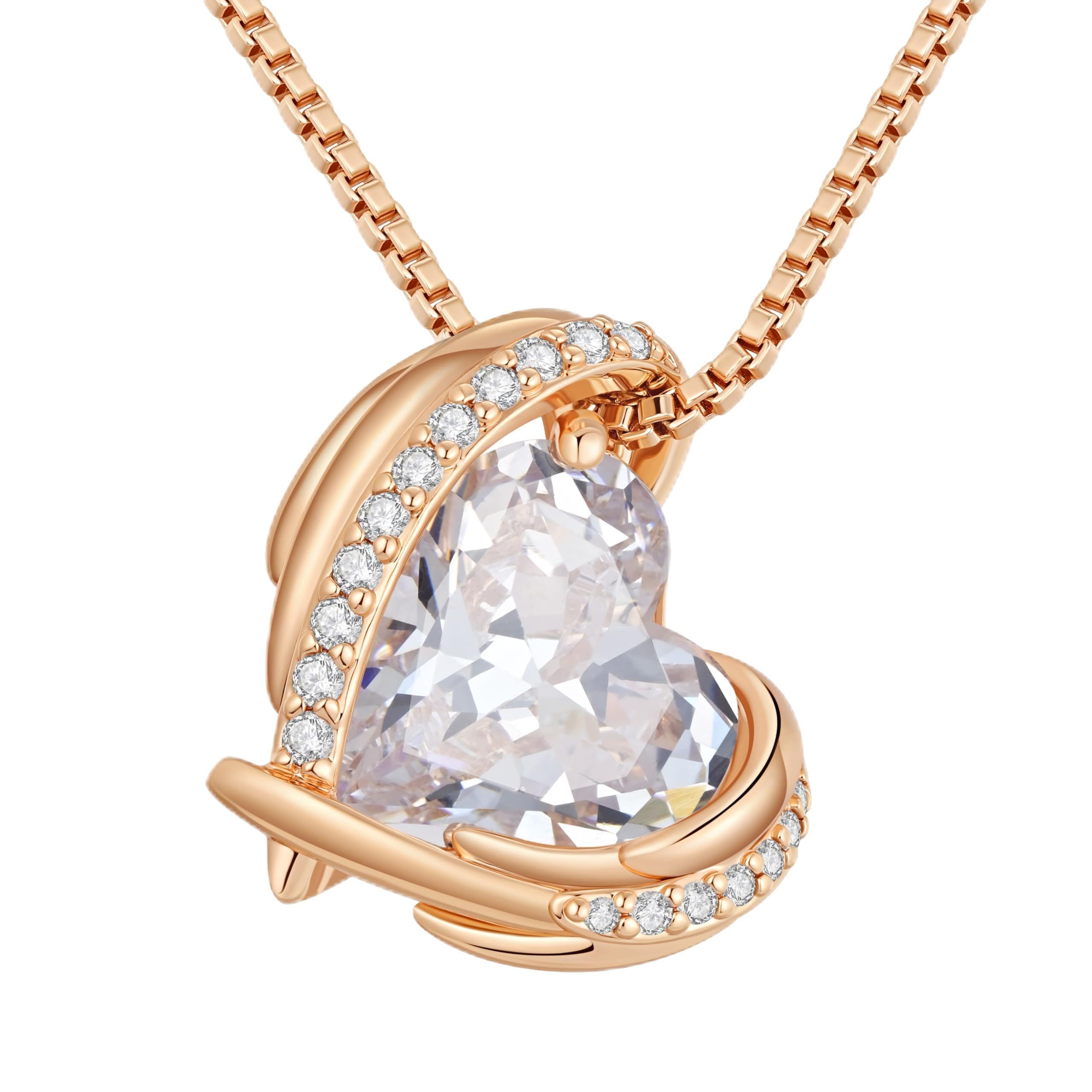 CDE Kette Damen Rosegold Herz Halskette für Frauen Schmuck mit Elegante Geschenkverpackung Weihnachten Geschenk für Sie Frau Freundin Mama Valentinstag/Party/Hochzeitstag/Jubiläum/Geburtstag