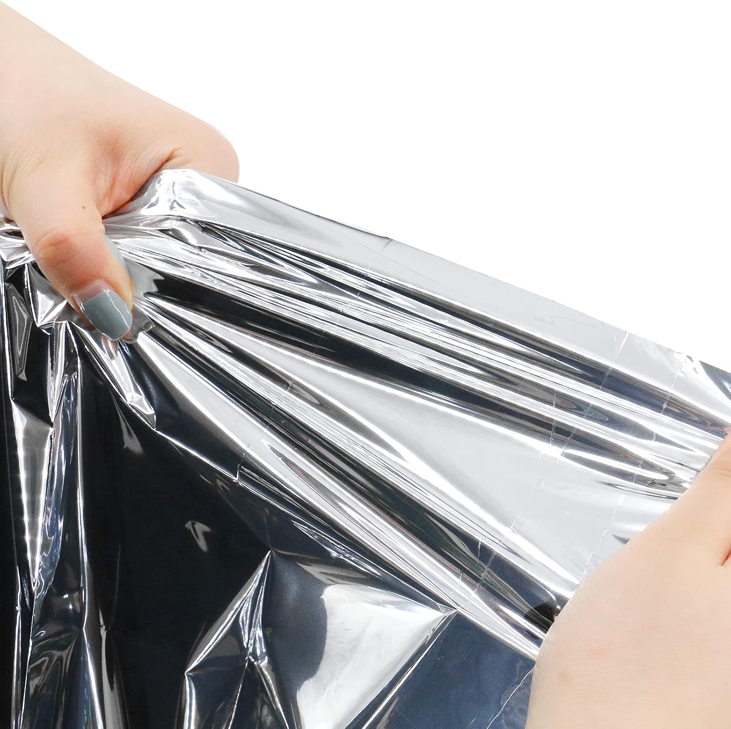 SearQing Emergency Mylar Thermal Blankets Space Blanket(50 Pack)-Camping Blanket Designed for Outdoors, Hiking, Survival, Marathons, Retain Body Heat(Silver Color) : Sports & Outdoors