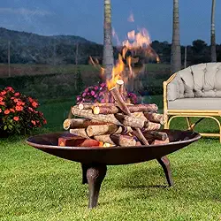 Lareira Braseiro Jardim Externa Portátil Ferro Fundido Cor Envelhecida