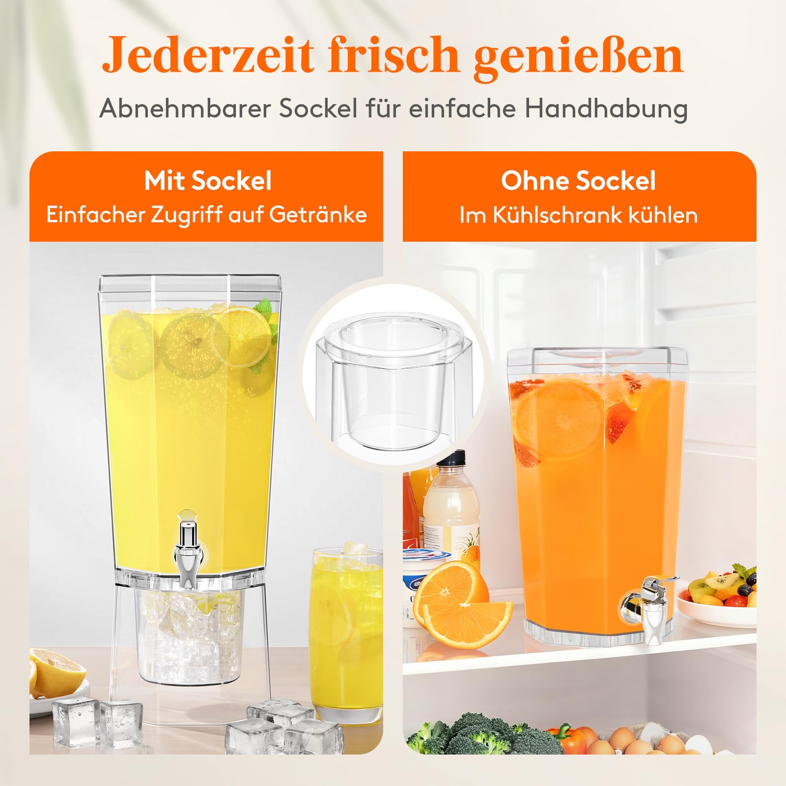 Lifewit 4L Getränkespender mit Zapfhahn, Kunststoff Drink Dispenser mit Ständer für Cocktails Saft Wasser Getränke, Beverage Dispenser mit Schild für Party Hochzeit Events, 2 Stück, 39 x 16 cm/15x6"