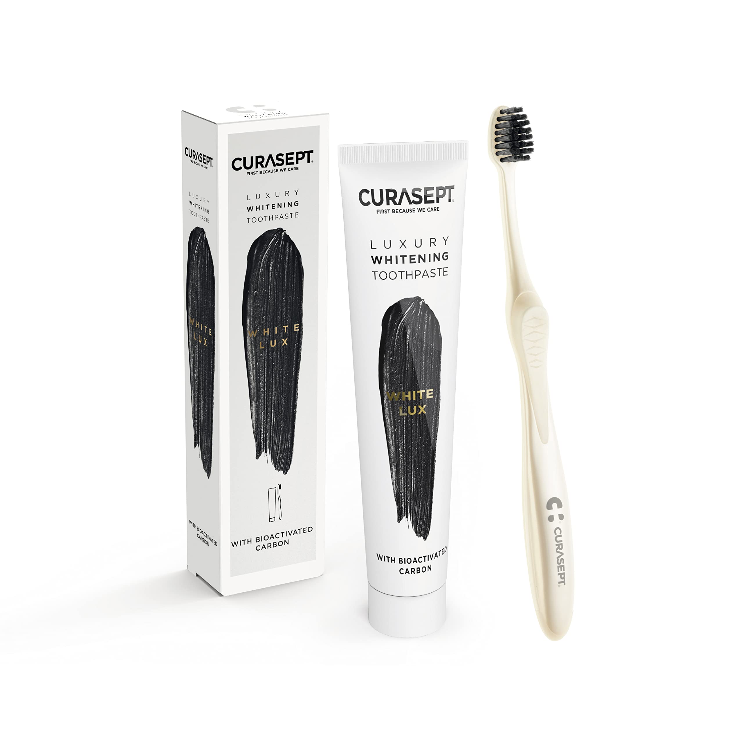 Curasept White Luxury Whitening Toothpaste 75ml + Toothbrush – Advanced Whitening & Oral Care Kit
