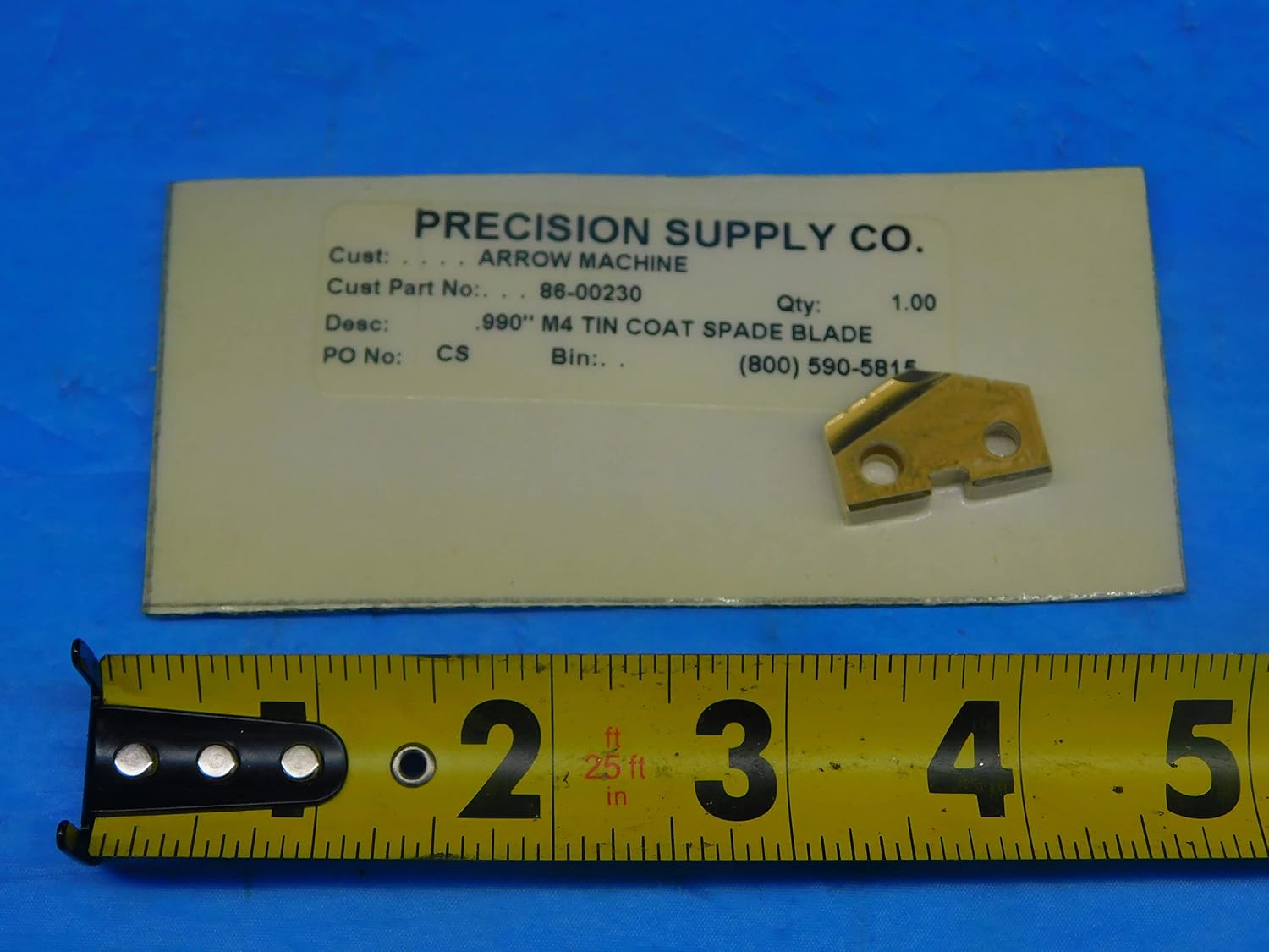 1PC NEW Precision Supply AMEC .990" 132T-.9900 M4 TiN Coated HSS SPADE Insert 1" - AR7750RDT