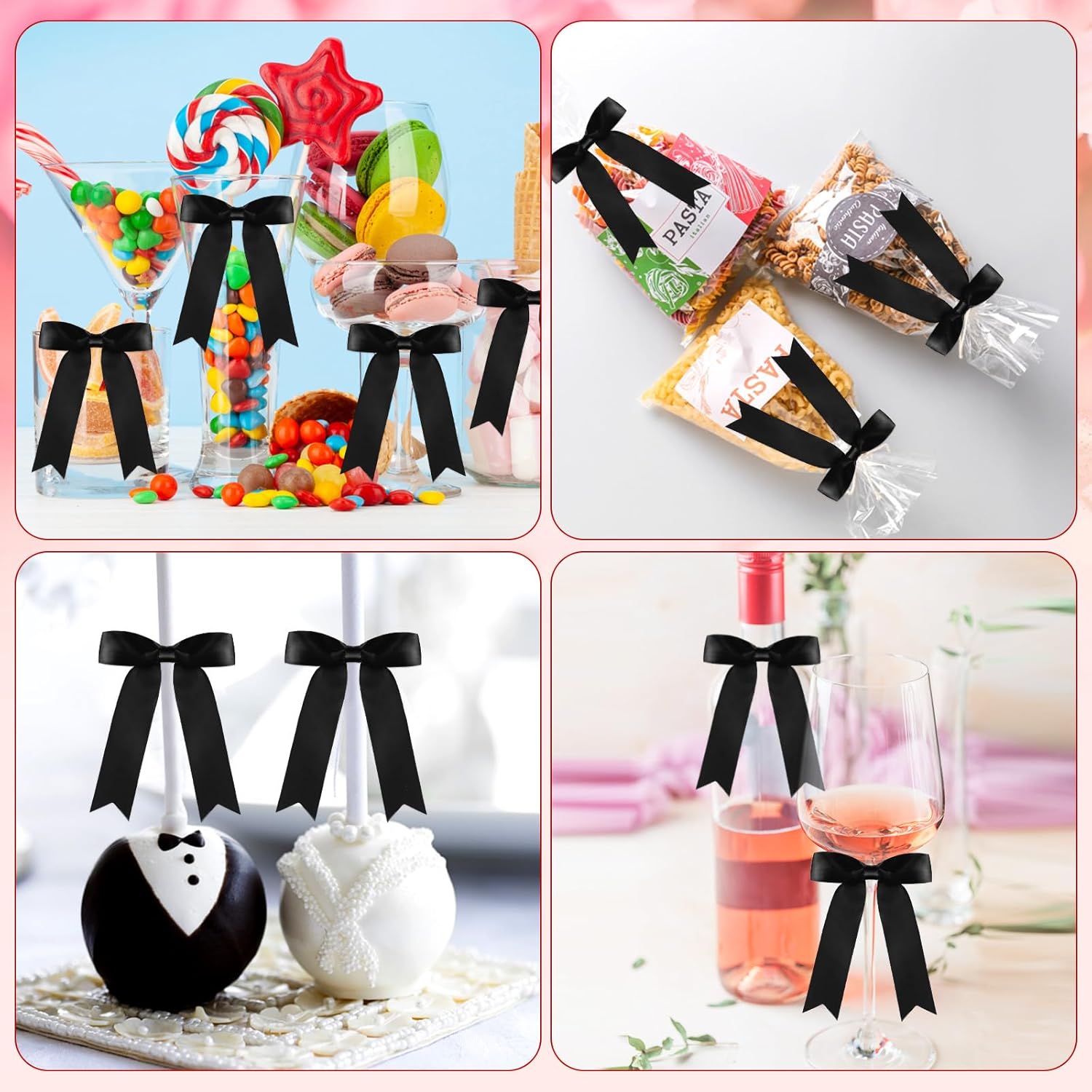 Riceshoot 24 Pcs Satin Ribbon Bow 3.5x5 Inch Twist Tie Bows for Gift Balloon Bag Cake Craft Valentine Wedding Birthday Party - Image 6