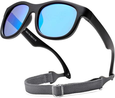 COASION Flexible Polarized Baby Sunglasses with Strap Adjustable for Toddler Newborn Infant 0-24 Months