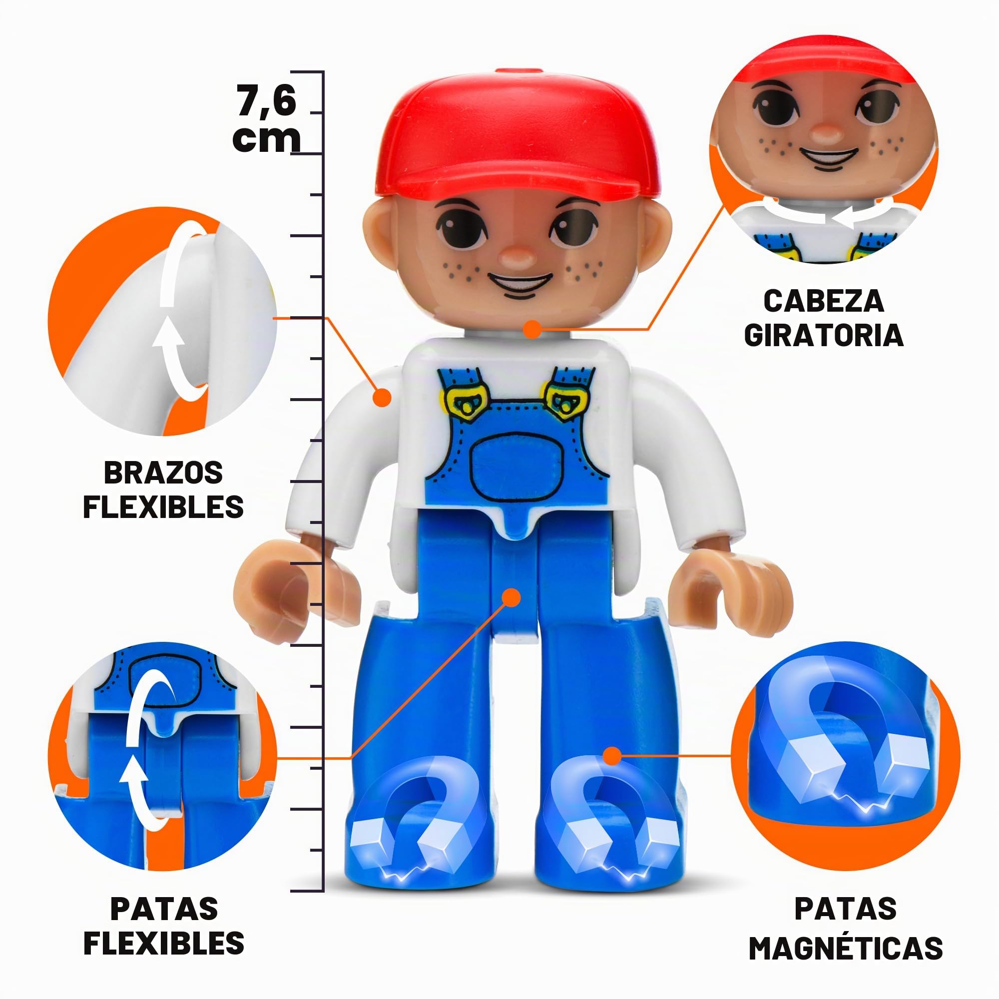Playmags Juego comunitario de Figuras magnéticas Grandes de 15 Piezas - Personas de Juego de 3 Pulgadas, Juguetes magnéticos - Juguetes educativos Stem para niños