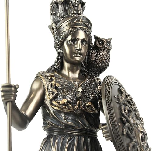 Miniatura 5 de Veronese Design Escultura griega de Atenea de la diosa griega de 21 1/8 pulgadas de alto, estatua de resina de bronce fundido en frío, decoración