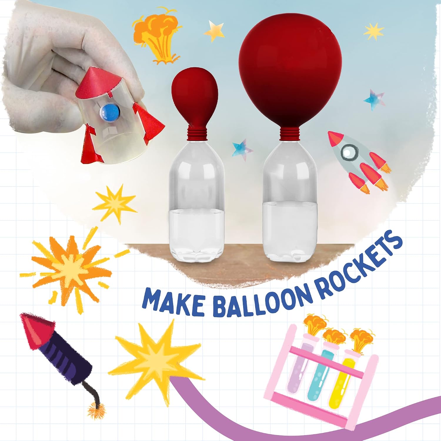 Playz Kaboom! Explosive Science Kit for Kids Age 8-12 with 25+ Chemical Reactions & Experiments in Our Chemistry Set - STEM Learning & Educational Toys & Gifts for Boys, Girls, Teenagers & Kids