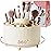 fanado 360 Rotate Makeup Brush Holder Organizer, Makeup Organizers Countertop, Makeup organization and Skincare Storage for Vanity, Desktop, Bathroom (Ivory)