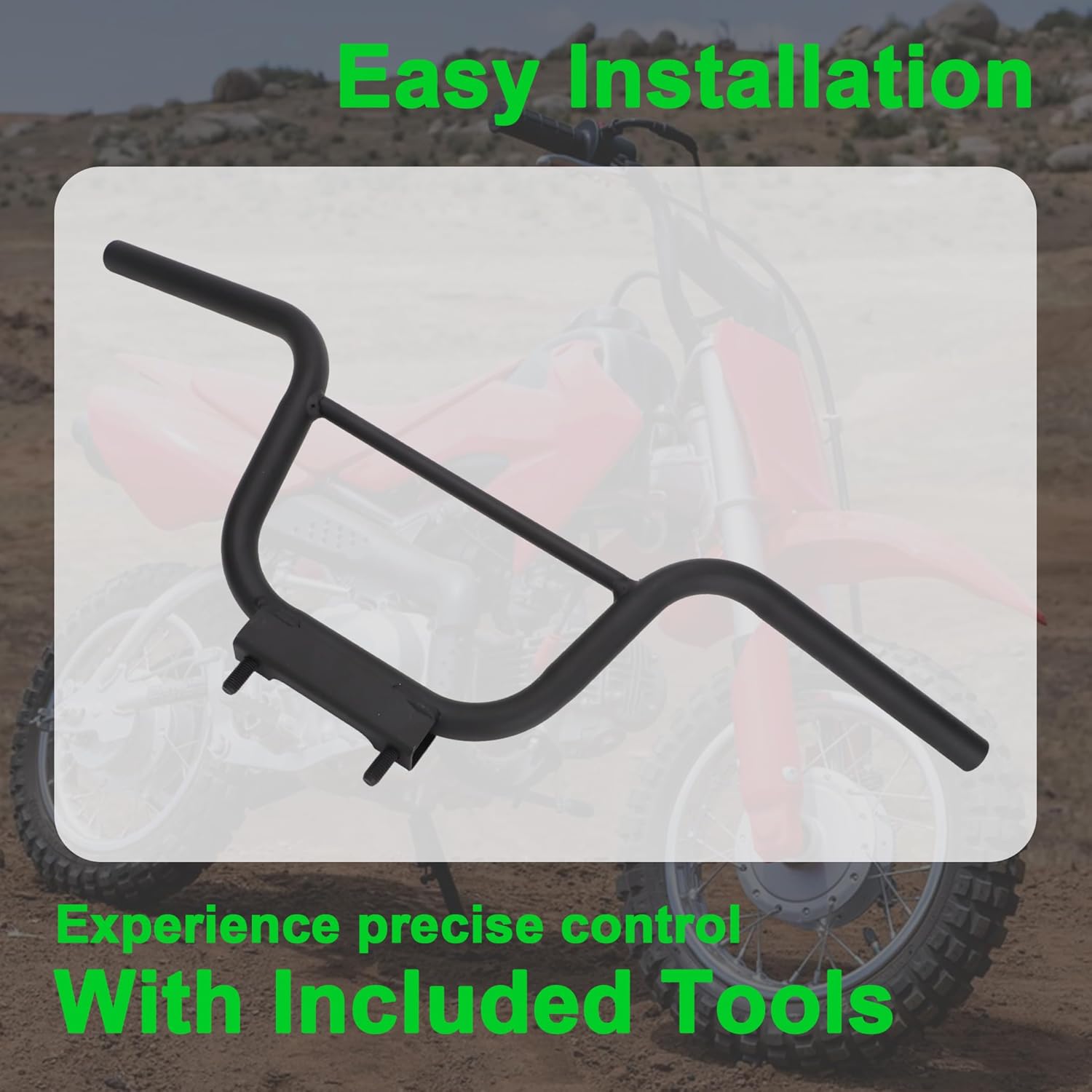 Black Handlebar Steering Bars for Honda CRF50F 2013-2022 | Replace for# 53100-GEL-306, Direct Fit & Easy Installation