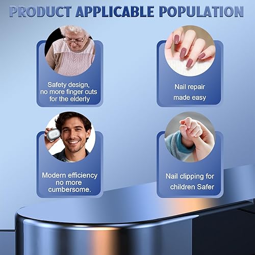 Miniatura 6 de Fanyil easyclip 2026 - Cortauñas inteligente para personas mayores, herramienta eléctrica de cuidado de uñas con luz LED, recortadora de uñas sin