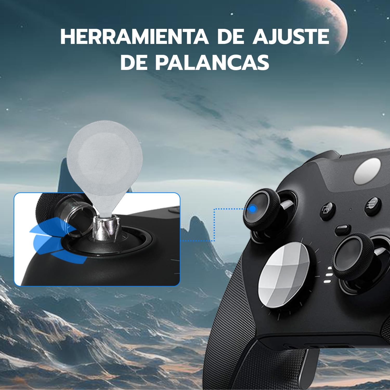 Mcbazel Kit 13 en 1 con Palancas de Metal para Xbox Elite Series 2, Kit de Reemplazo con Botones Magnéticos, 6 Palancas Magnéticas, 4 Paletas Traseras y 2 D-Pads para Xbox Elite Series 2, Plata
