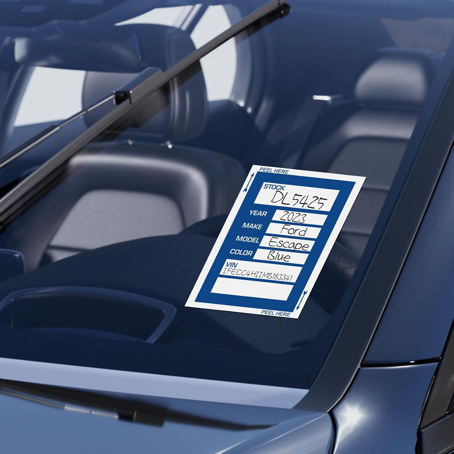 200Pcs Car Dealer Stock Stickers, 3 x 4 Inches Inventory Tracking Window Stickers for Vehicles (New & Used Cars)， Inventory Management, Auto Dealership Supplies (Blue)