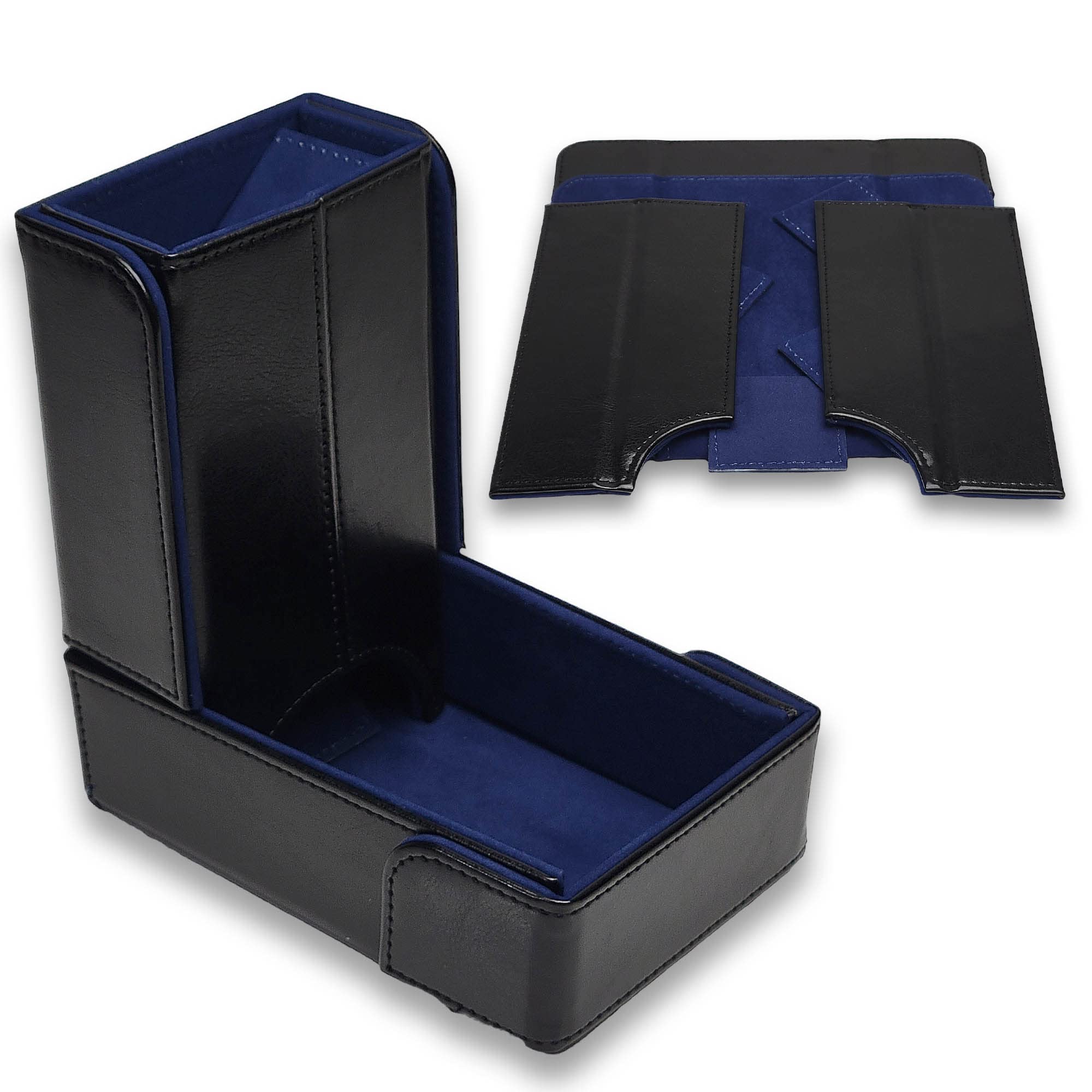 Forged Dice Co. The Keep Compact Foldable Dice Tower with Dice Tray - Strong Magnetic Fittings - Snap-Free Design - Ideal for RPG Players and Dungeon Masters - Easily Store and Transport - Blue
