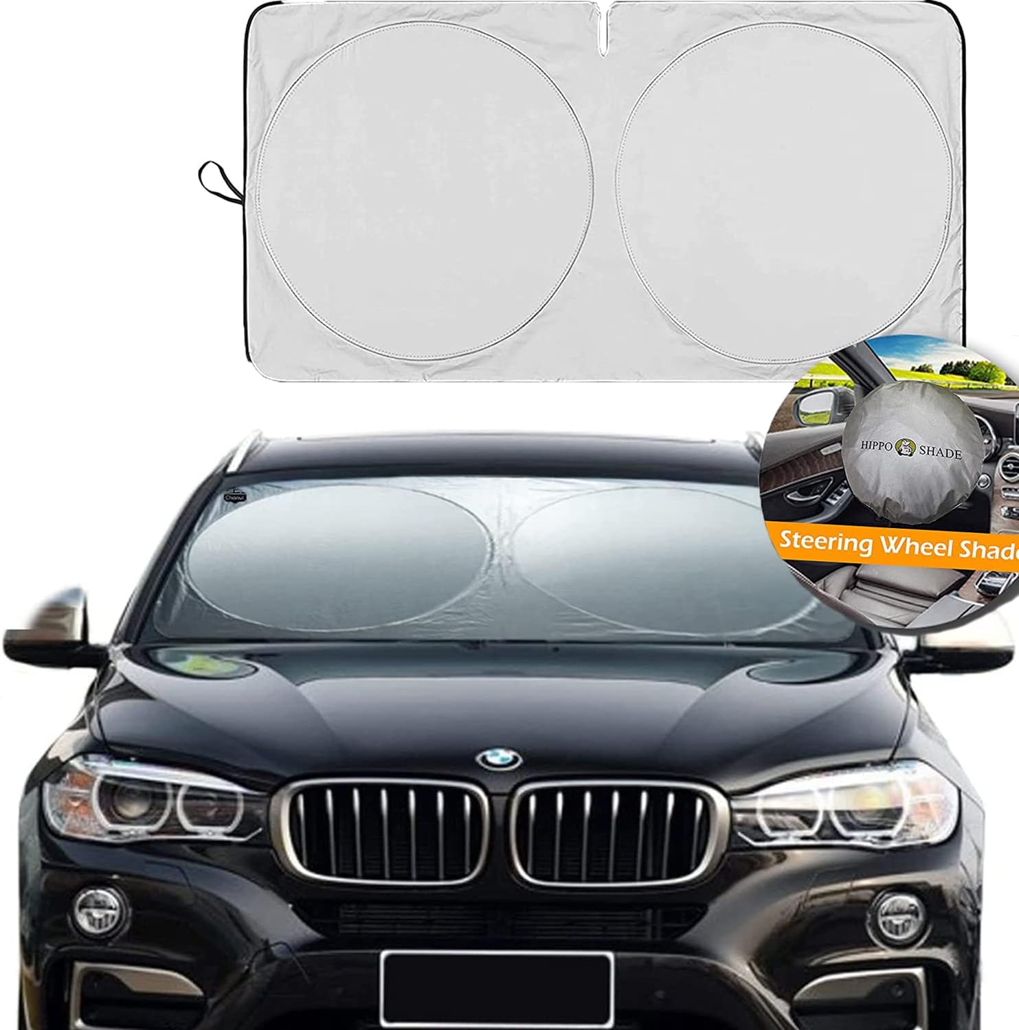 Big Hippo Car Windshield Sunshade,Blocks UV Rays Sun Visor Protector