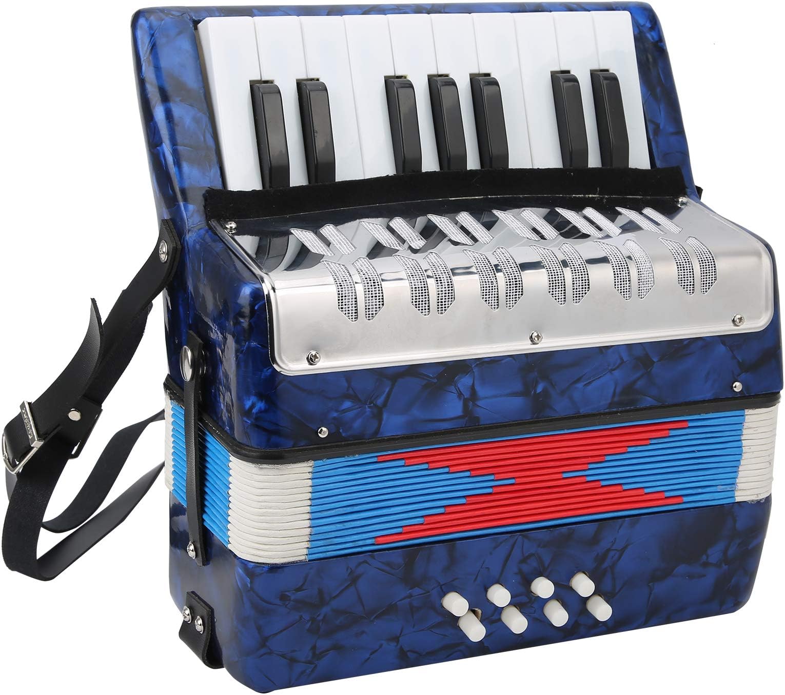 Kids Accordion, Professional Accordian Toy 17 Key 8 Bass Piano Accordion for Students, Beginner Accordion Mini Musical Instruments for Boys & Girls Music Lovers