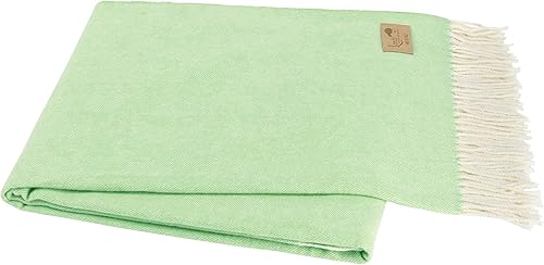 Miniatura 3 de Lands Downunder Manta de espina de pez, lila, todas las estaciones, tejido suave con flecos decorativos, de Italia, 51pulgadas de ancho x 67de