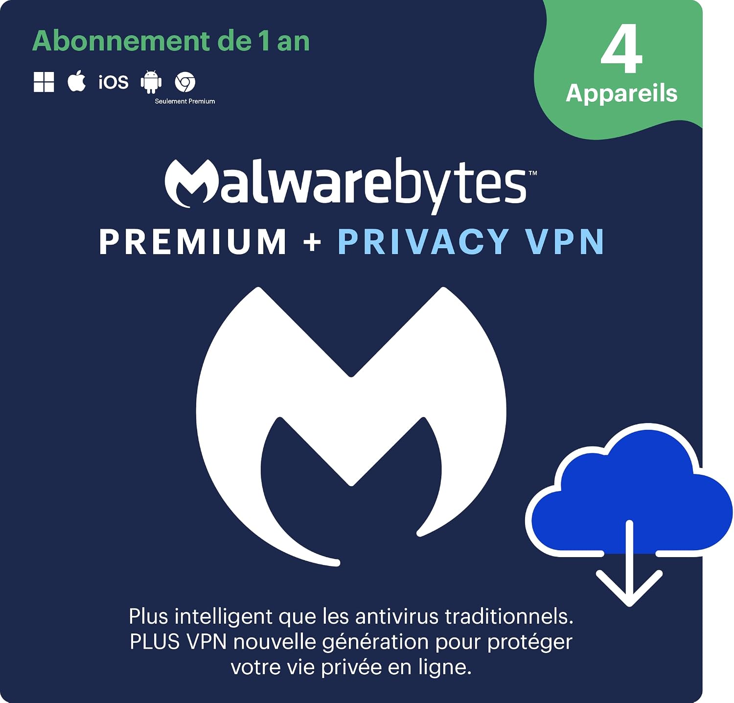 Malwarebytes | Windows/Mac/iOS/Android/Chrome | Premium + Privacy VPN | 4 appareil | 12 Mois | Code d'activation - envoi par email