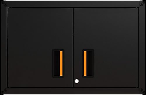 Miniatura 5 de Armario de almacenamiento flotante listo para montar  Armario de garaje de montaje en pared con 2 puertas, capacidad de estante de 44 libras,