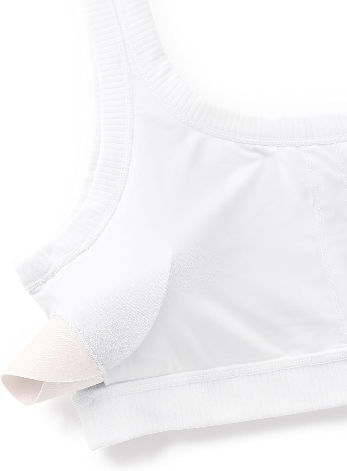 CRZ YOGA Ribbed Sports Bras for Women - U Back Wireless Medium Impact Padded Yoga Workout Cami - Image 5