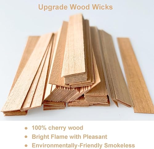 Miniatura 4 de Juego de 230 mechas de madera para velas de 0.020 in para hacer velas naturales, mechas de madera, clips de mecha, kit de núcleos de vela para hacer
