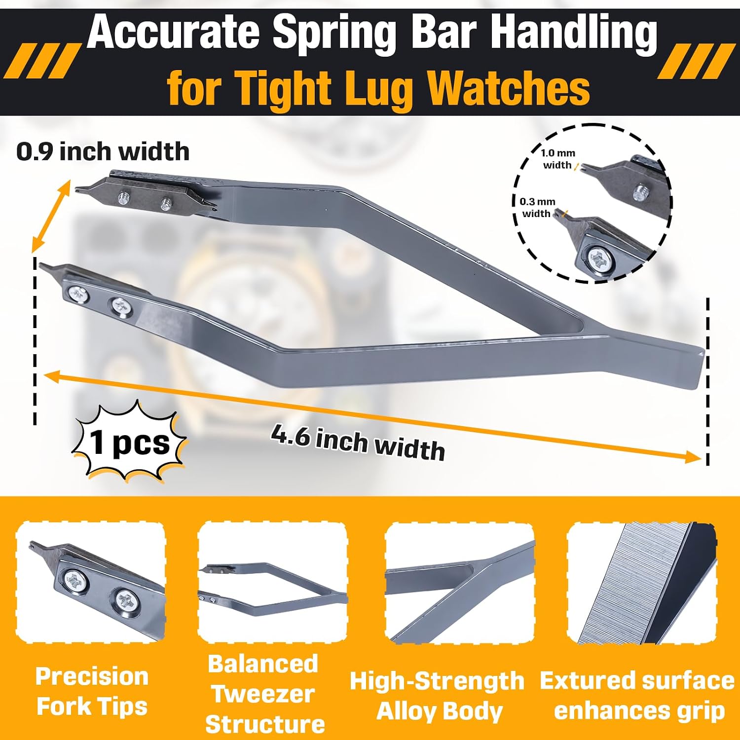 7825 Professional Spring Bar Tweezers, Precision Spring Bar Plier Tool