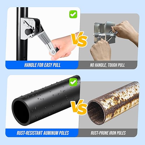 Miniatura 4 de Patiassy Juego de red de voleibol portátil profesional para exteriores con postes de altura ajustable sistema de cabrestante voleibol con bomba y