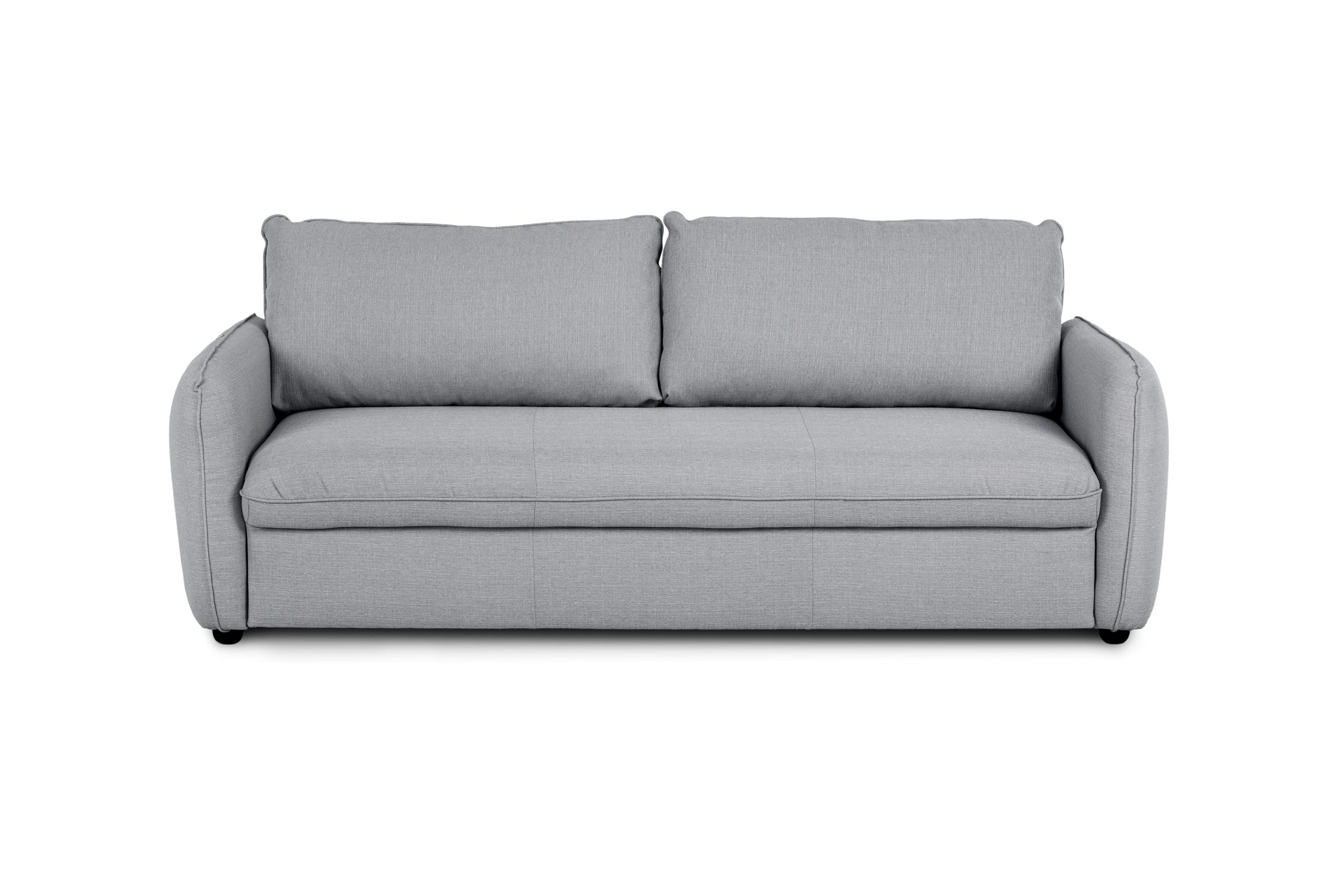 BUDWING Chloé Sofá Cama 4 Plazas - Chaise Longue – Sistema EasyBed, Tapizado en Poliéster – Estilo Nórdico – Apertura Rápida y Sencilla – 225x140x91cm – Gris Mineral