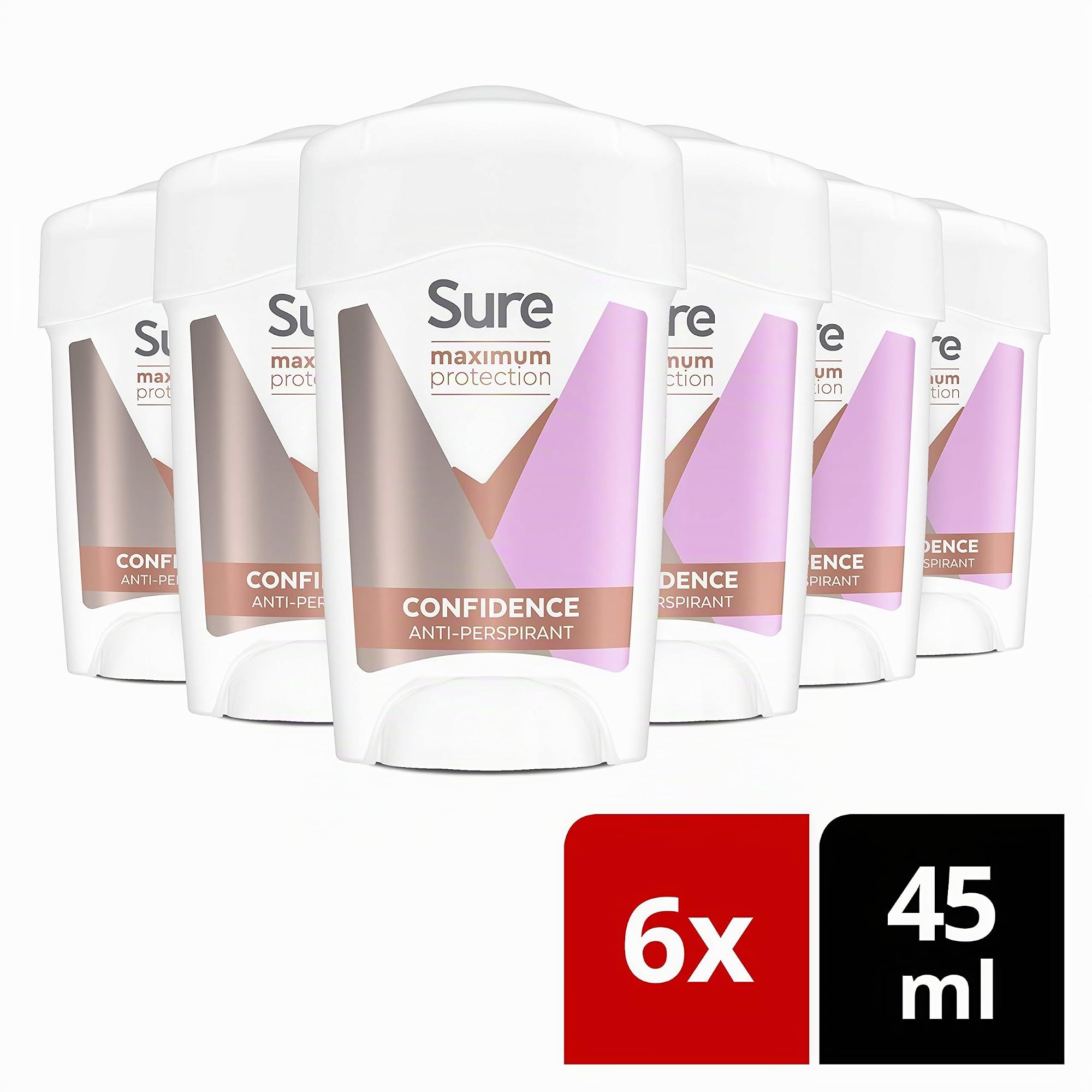 Sure Déodorant anti-transpirant Confidence Maximum pour femmes, 45 ml, paquet de 6
