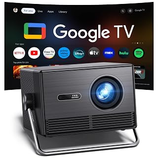 2000 ANSI Lumen Outdoor Projector Official Licensed Google TV Full HD 4K , Smart Projector with Wifi and Bluetooth, Auto Focus, Dolby Sound,Built-in Apps,HAPPRUN Home Theater for Phone/TV Stick/PC/PS5 - Amazon product rated Grade A