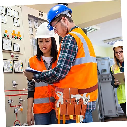 Miniatura 8 de Angoily Cuero Electricista Herramienta Bolsa de herramientas Cinturón de cintura Cinturón de almacenamiento de herramientas Cinturón de herramientas