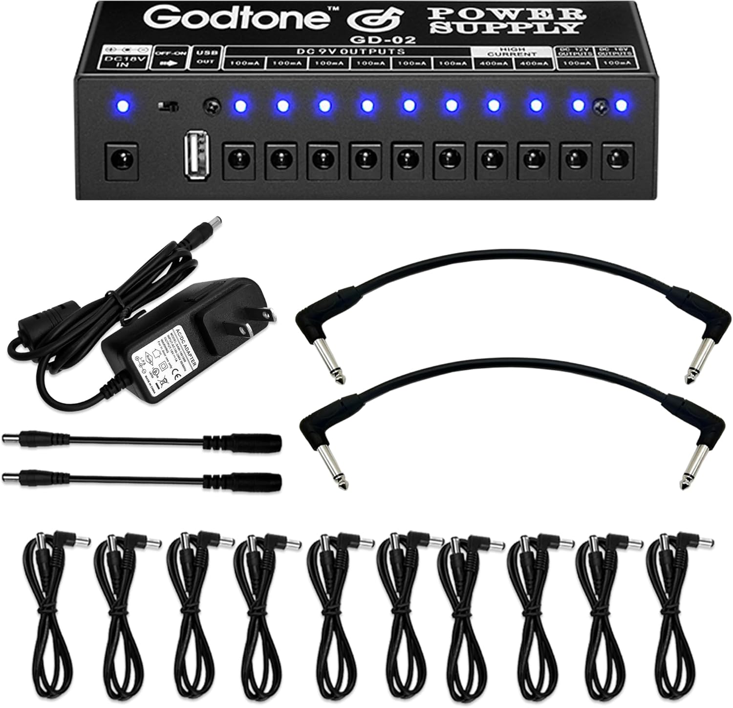 Guitar Pedal Power Supply 10Way Isolated Pedal Power