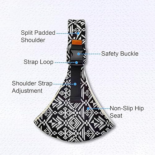 Miniatura 3 de Marrlly Portabebés para recién nacidos a niños pequeños, diseño ajustable de un solo hombro con soporte de asiento de cadera, portabebés que ahorra