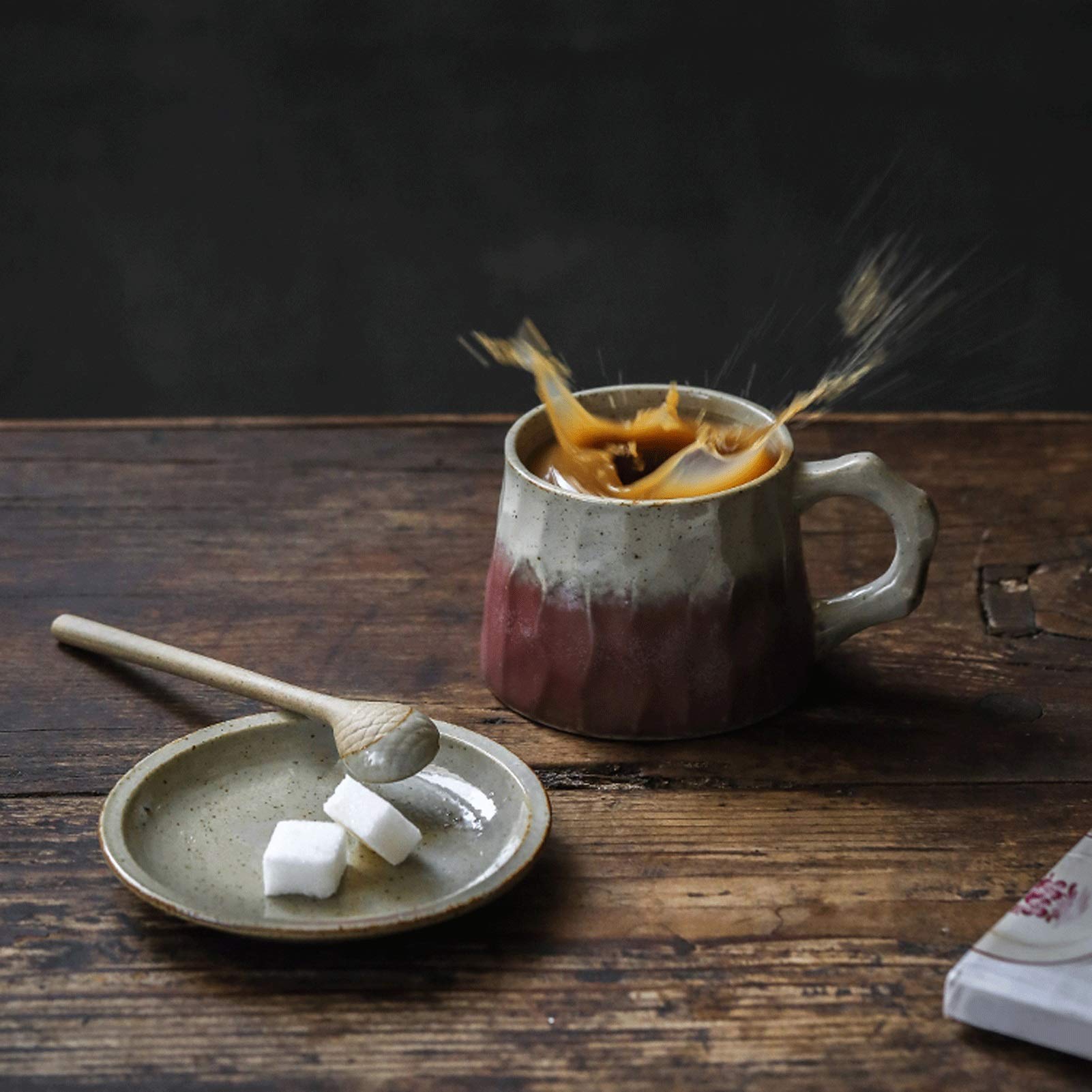 Łyżki do herbaty, łyżki deserowe, pięcioczęściowa ceramiczna łyżka do mieszania kawy z długą rączką Gotowanie w domu Łyżka żaroodporna Łyżka do lodów Łyżka deserowa Łyżka do arbuza Łyżki do zupy