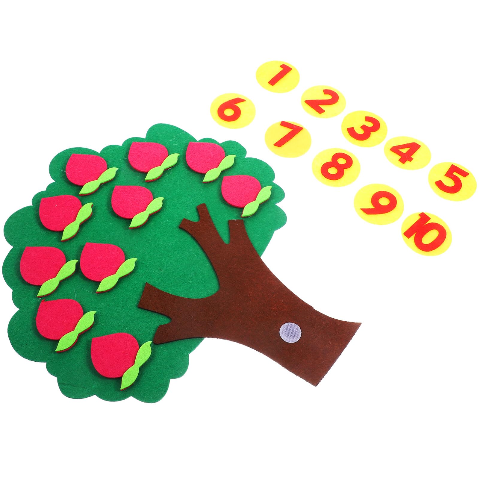 Operitacx Tree of Apples Craft Kit, Felt Fall Decor Tree Board with Number, Math Learning Apples Ornaments, Bulletin Board for DIY Craft Kids Classroom Decoration
