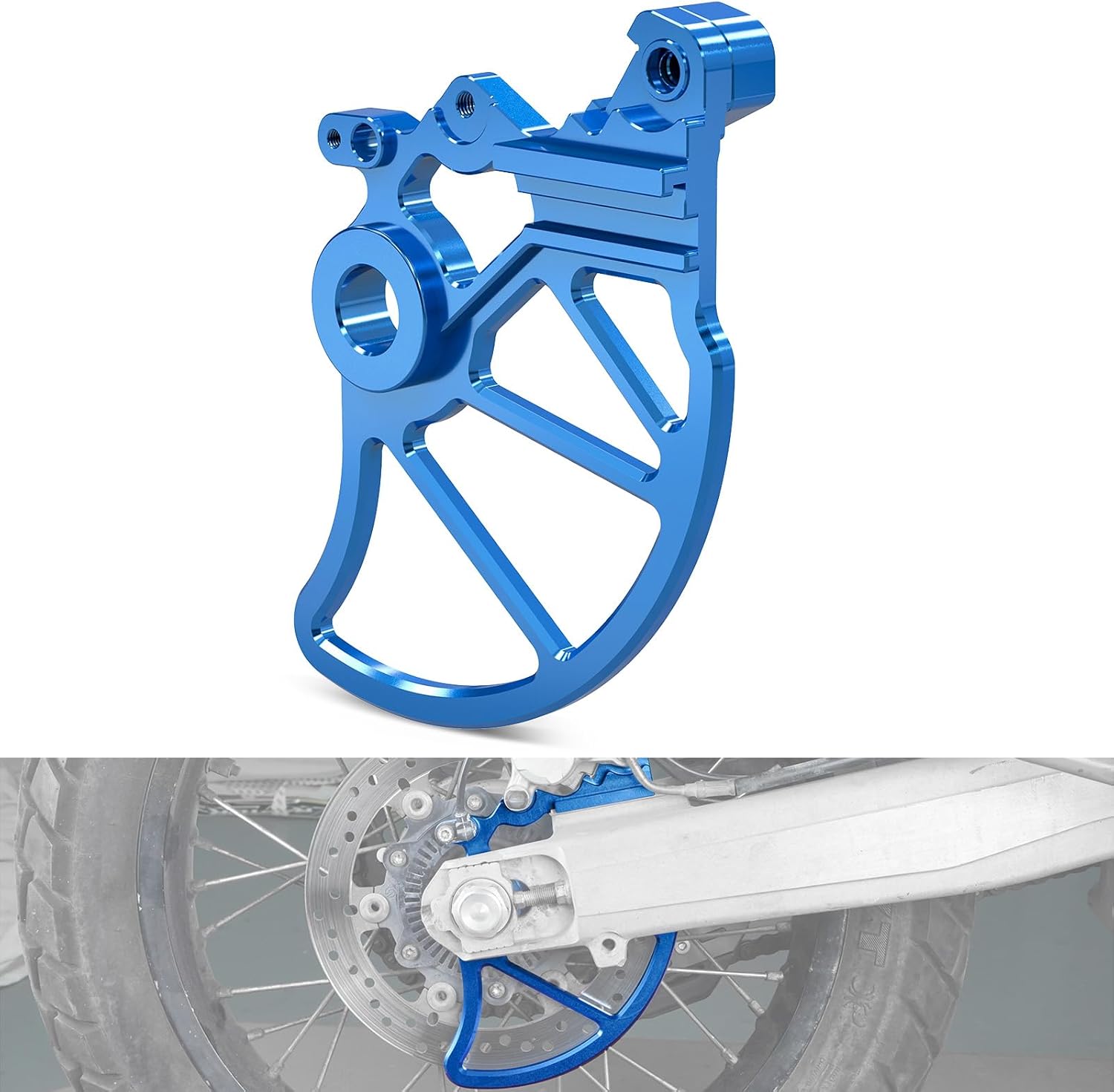 NICECNC Rear Brake Disc Guard Compatible with 690 Enduro/SMC R 2008-2024, Compatible with Husqvarna 701 Enduro/Supermoto 2016-2024, Compatible with GasGas ES/SM 700 2022-2024, Blue