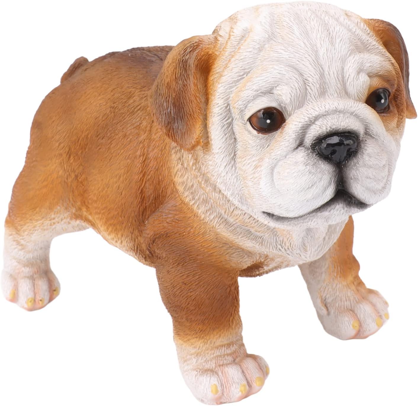 English Bulldog Puppy Statue Lifelike Resin Bulldog Sculpture Garden Lawn Porch Decoration (Standing Bulldog)